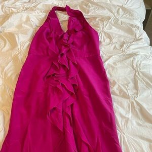 Carmen Marc Valvo Pink Silk Dress
